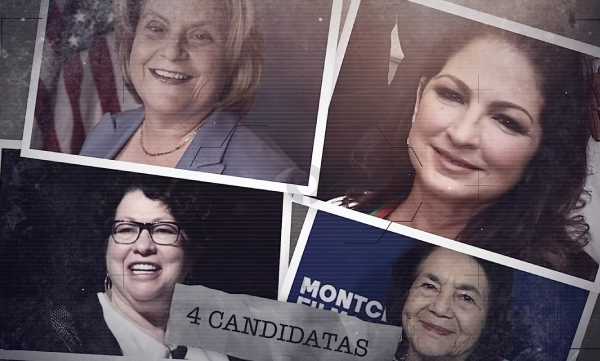 A collage featuring Ileana Ros-Lehtinen, Sonia Sotomayor, Gloria Estefan and Dolores Huerta.