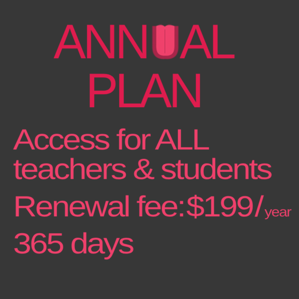 Annual Plan: Access for ALL teachers & students. Renewal fee: $149 / year 365 days
