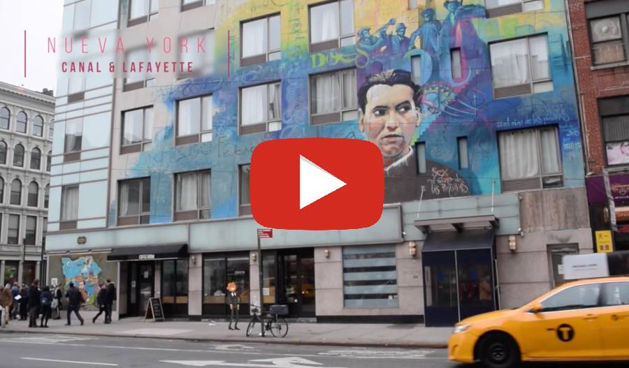 A mural featuring García Lorca in Manhattan, NYC