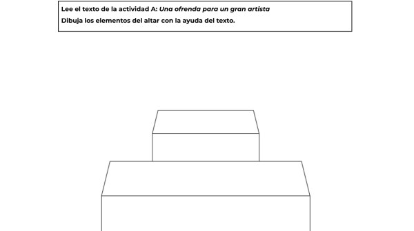 An activity about Day od the Dead for Spanish students: it's a blank altar so they can add the elements of an ofrenda