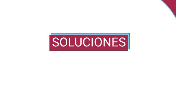 A screenshot of a slide with the Spanish word: "Soluciones"