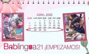 Un calendario del mes de abril de 2025 con dos imágenes de la celebración del Día del Niño en México