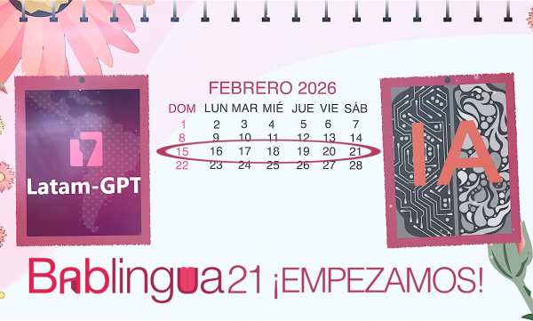 Un calendario del mes de febrero de 2026 con una imagen de un logo de IA y otra sobre Latam_GPT, la nueva inteligencia artificial latinoamericana