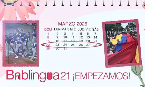 Un calendario del mes de marzo de 2026 con imágenes del equipo de béisbol de Venezuela y la celebración en Caracas de su victoria en el Clásico Mundial