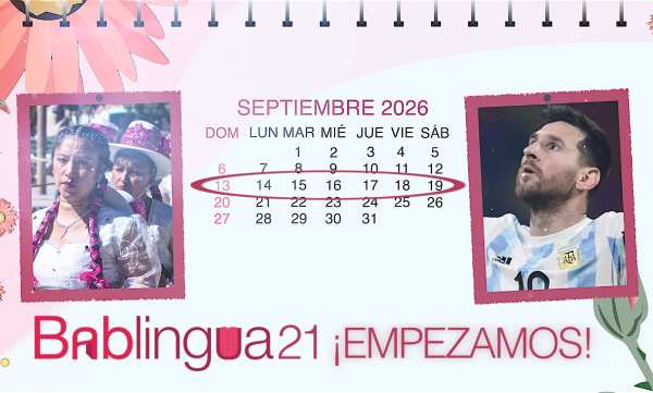 Un calendario del mes de septiembre con una imagen de Messi y otra de la celebración del Mes de la Herencia Hispana